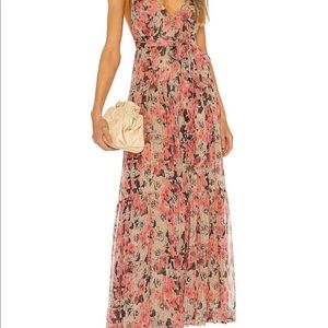 ASTR The Label Eartha dress in taupe pink floral, size S
